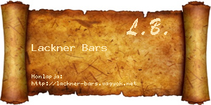 Lackner Bars névjegykártya